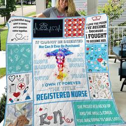 Registered Nurse ItS A Beautiful Thing When A Career And A Passion Come Together Quilt Blanket Great Customized Blanket Gifts For Birthday Christmas Thanksgiving and Home Decor