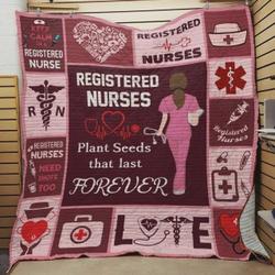Registered Nurse Plant Seeds That Last Forever Quilt Blanket Great Customized Blanket Gifts For Birthday Christmas Thanksgiving and Home Decor