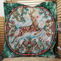 Reindeer Christmas Quilt Tdhvs and Home Decor