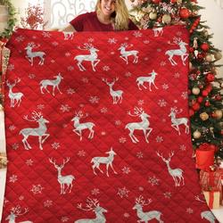 Reindeer JFJ11923 3D Customized Quilt 2707 and Home Decor