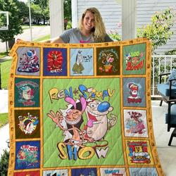 Ren & Stimpy Quilt Blanket Ver 17-1 and Home Decor