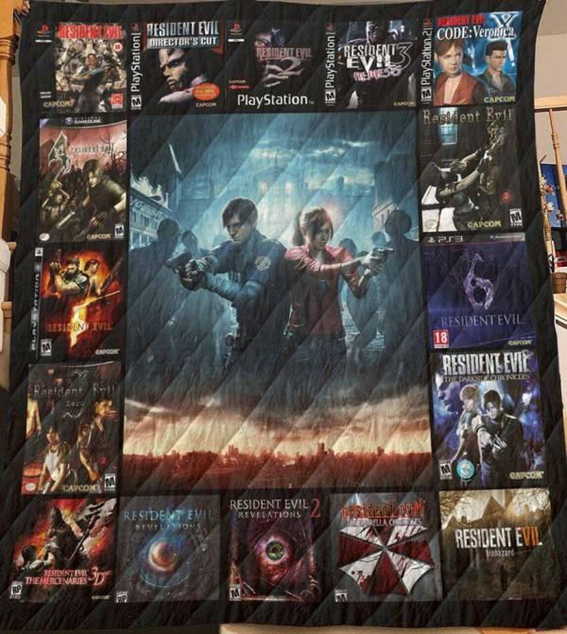 Resident Evil Quilt Blanket Limited Quilt Blanket and Home Decor