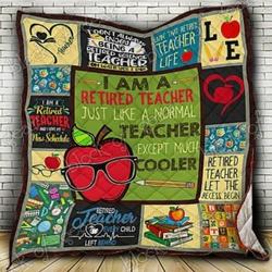 Retired Teacher Cl18100616Mdq Quilt Blanket and Home Decor