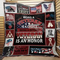 Retired Veteran Quilt Blanket Dhc03021257Td and Home Decor