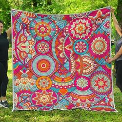 Retro Bohemian Mandala Cl17100538Mdq Quilt Blanket and Home Decor