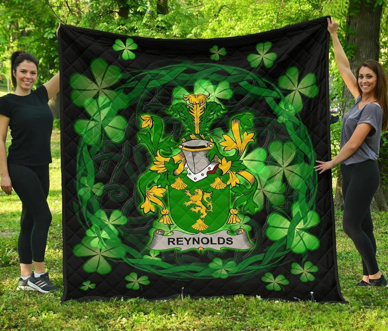 Reynolds Or Mcrannell Ireland Irish Celtic Shamrock Knot Circle JFJ11932 3D Customized Quilt 2707 and Home Decor