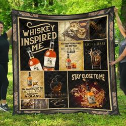 Rich & Rare Whiskey Inspired Me Gift Idea Quilt and Home Decor
