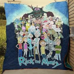 Rick And Morty Characters Quilt Blanket Fan Made and Home Decor