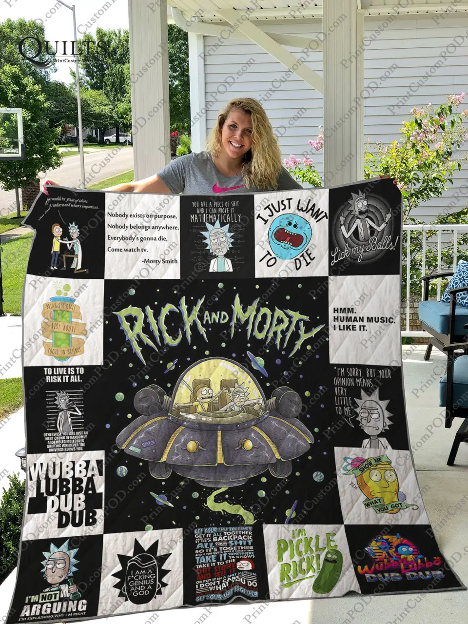 Rick And Morty Quilt Blanket For Fans Ver 17 and Home Decor