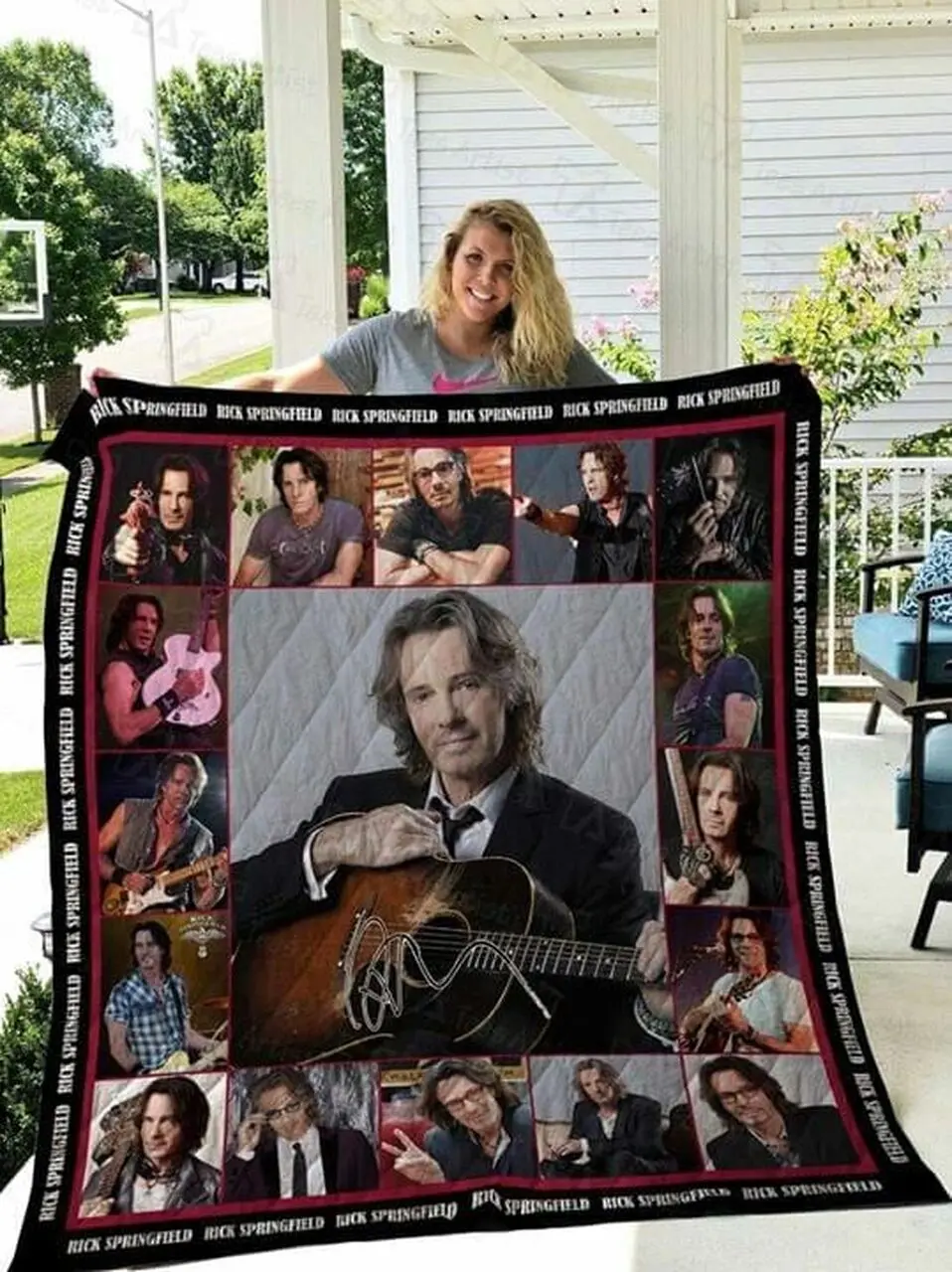 Rick Springfield Legend Singer Signed For Fan Quilt Blanket Quilt Blanket and Home Decor