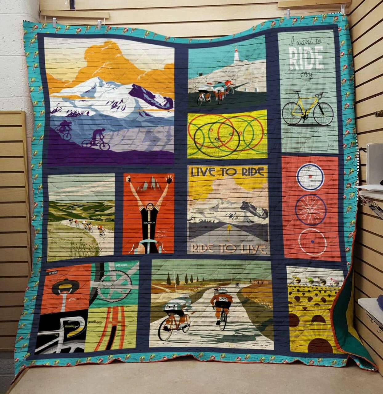 Ride To Live Bicycle Quilt and Home Decor