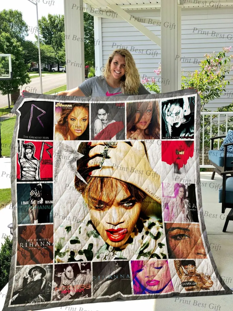 Rihanna Albums Cover Poster Quilt Blanket and Home Decor