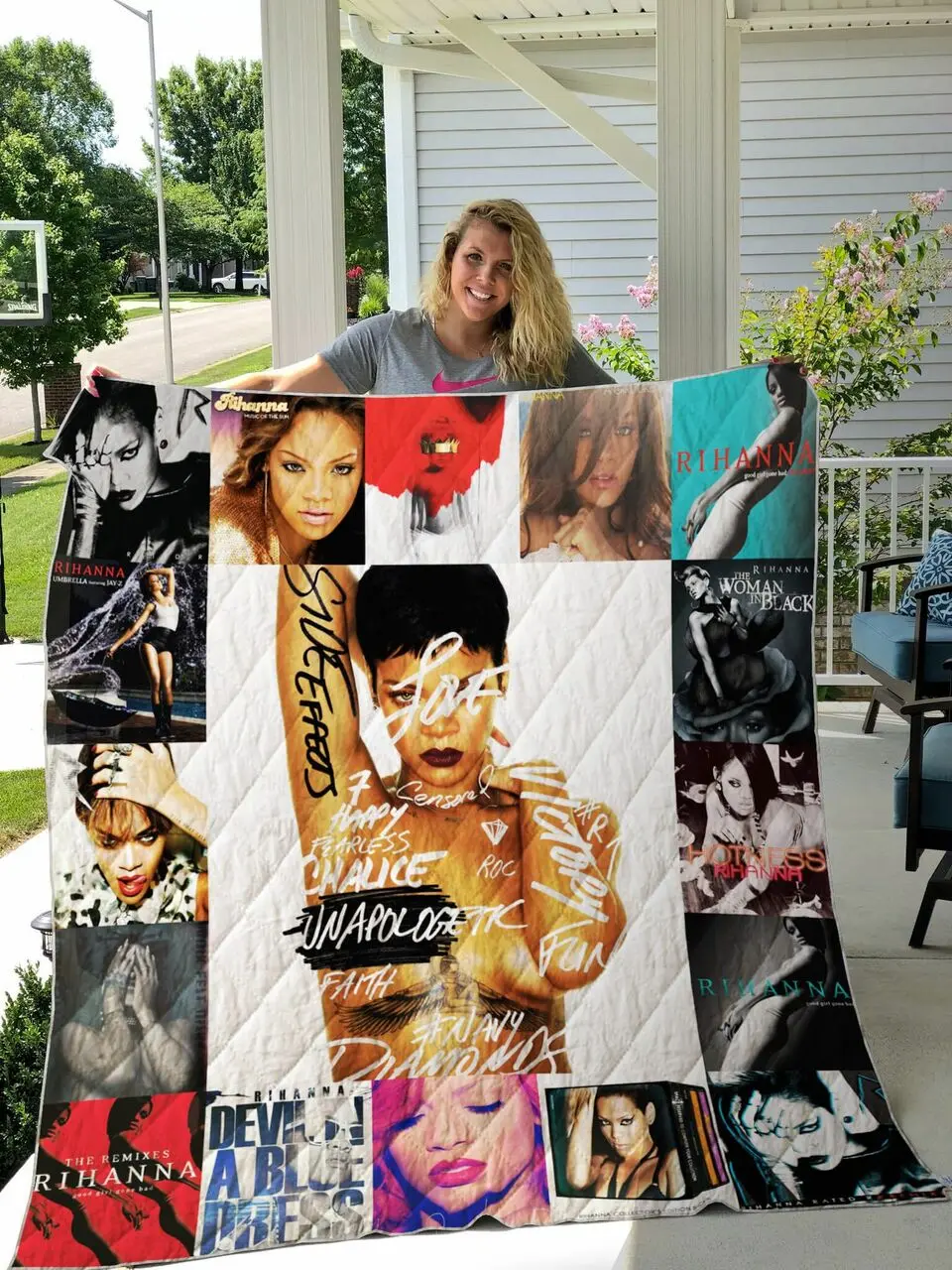 Rihanna Quilt Blanket For Fans Ver 17 and Home Decor