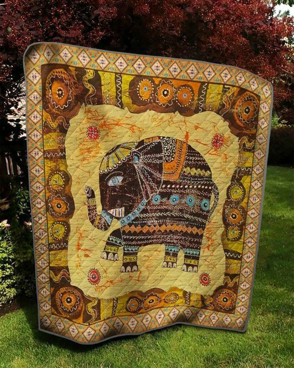 Robot Elephant Quilt Blanket Quilt and Home Decor