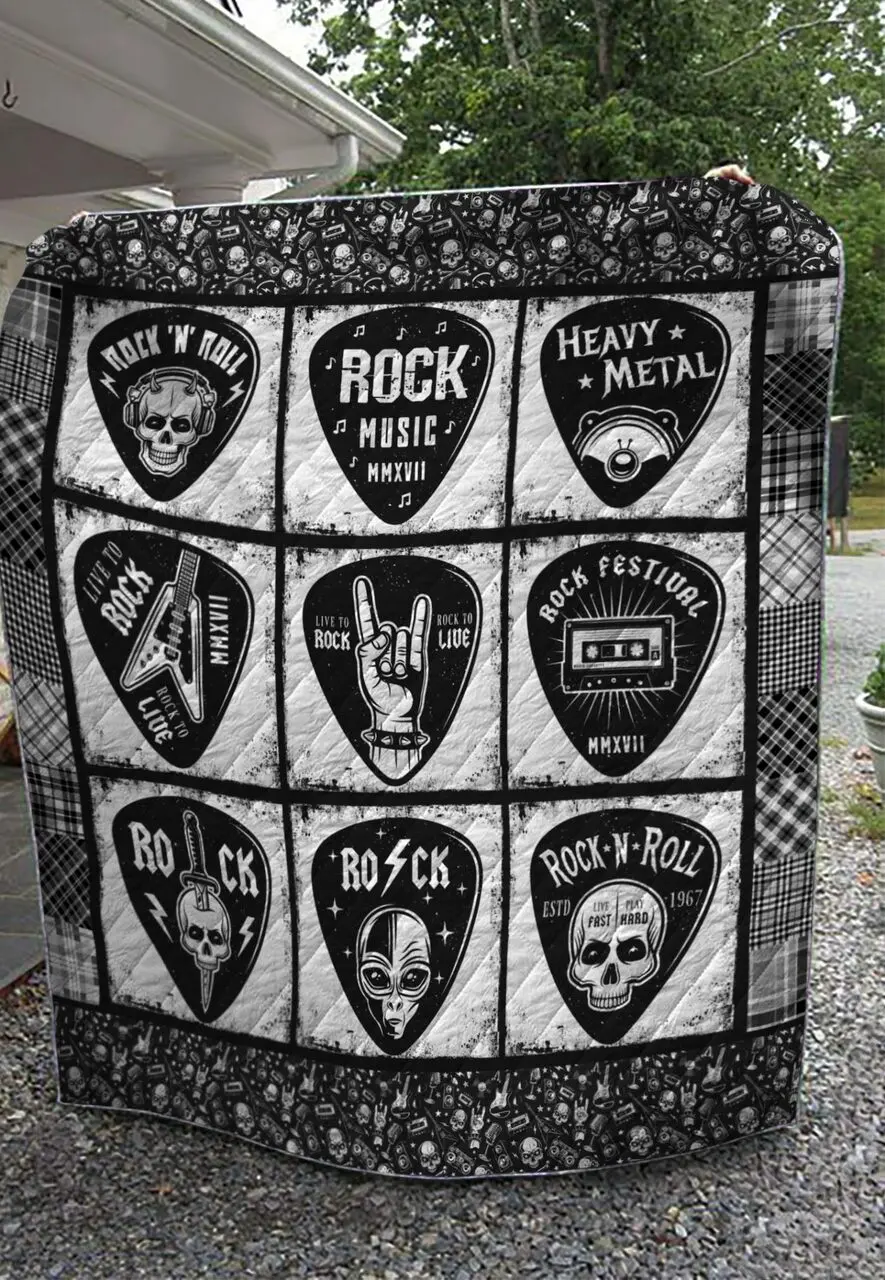 Rock Music Quilt and Home Decor
