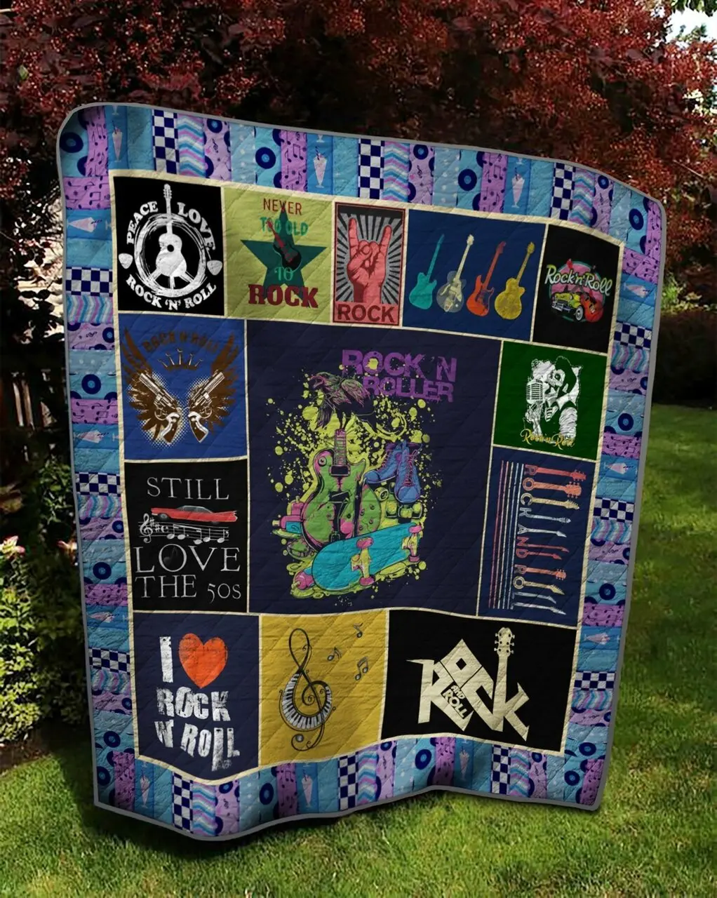 Rock N Roll Quilt Tdhvt and Home Decor
