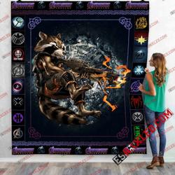 Rocket Guardians Of The Galaxy Marvel Infinity War End Game 3D Customized Quilt Blanket and Home Decor