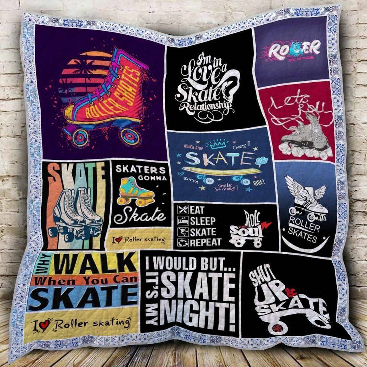Roller Skatin Quilt Blanket Th0607 and Home Decor