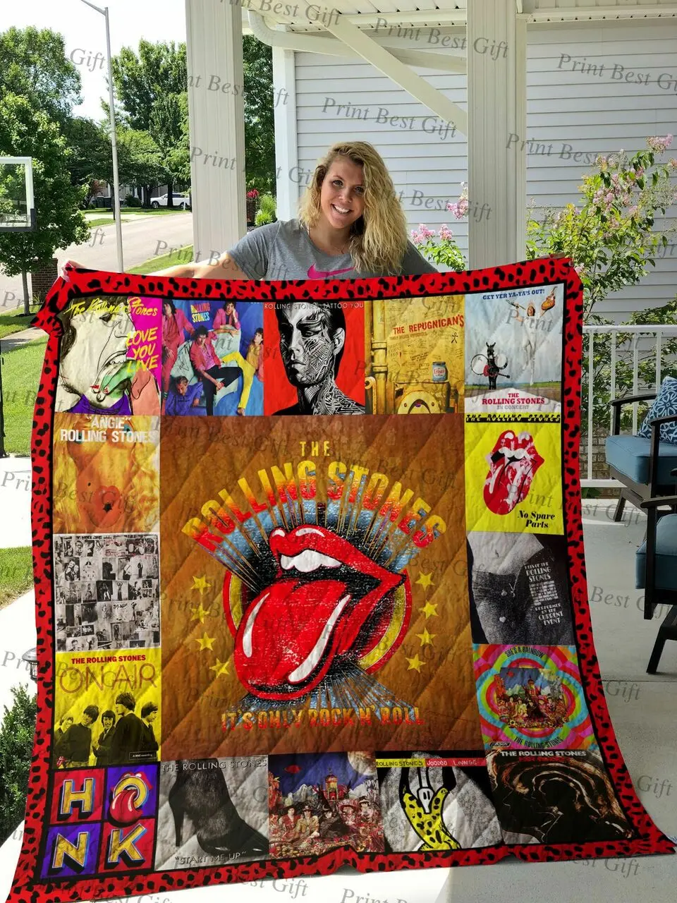 Rolling Stones Albums Cover Poster Quilt Blanket and Home Decor