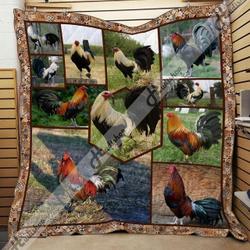 Rooster 3D Customized Quilt Lik63 V2 and Home Decor