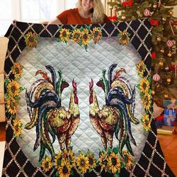Rooster JFJ12041 3D Customized Quilt 2707 and Home Decor