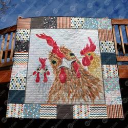 Rooster Quilt Blanket Vq06  Quilt and Home Decor