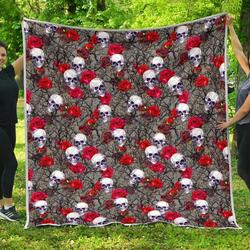 Rose Branch Skull Cl17100540Mdq Quilt Blanket and Home Decor