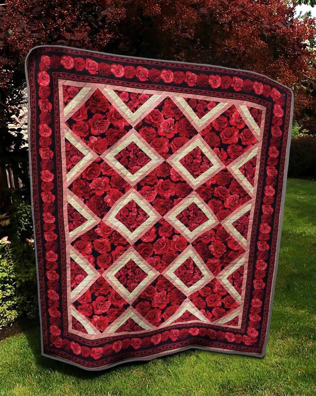 Rose Quilt Blanket and Home Decor