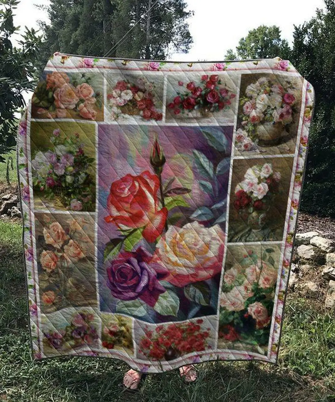 Rose Quilt V1 and Home Decor