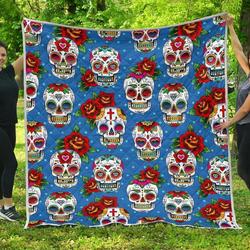 Rose Sugar Skull Cl17100545Mdq Quilt Blanket and Home Decor