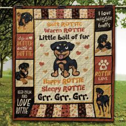 Rottweiler 3D Customized Quilt Soft Warm Little Ball Of Fur TUH107375 PLEN2407 and Home Decor