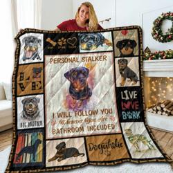 Rottweiler in Love V1 Min 3D Customized Quilt and Home Decor