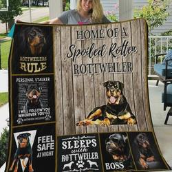 Rottweiler LetS Feel Safe At Night Quilt Blanket Great Customized Blanket Gifts For Birthday Christmas Thanksgiving Perfect Gifts For Rottweiler Lovers And Owners and Home Decor