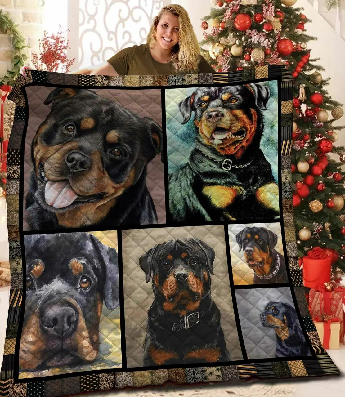 Rottweiler Quilt Blanket Bbb281114Mh and Home Decor