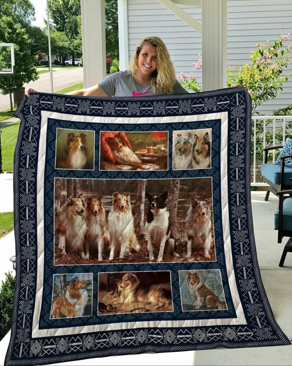 Rough Collie Quilt Blanket Dhc13124077Vt and Home Decor