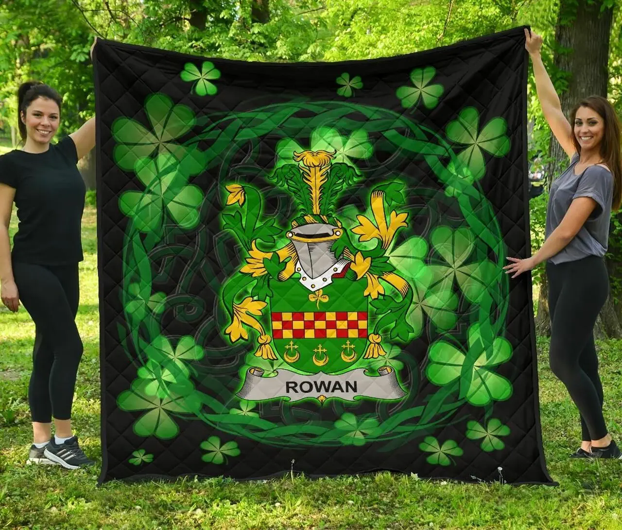 Rowan Ireland Irish Celtic Shamrock Knot Circle JFJ12119 3D Customized Quilt 2707 and Home Decor
