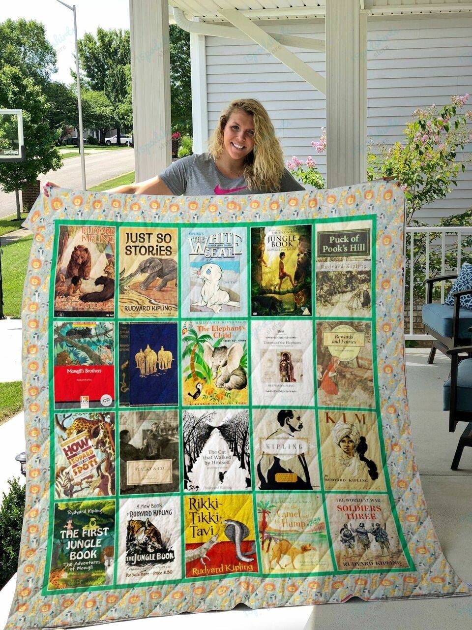 Rudyard Kipling Books Quilt Blanket and Home Decor