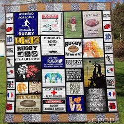Rugby 4 Blanket Th1307 Quilt and Home Decor