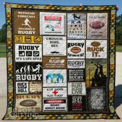 Rugby Quilt Blanket Ver 5  Quilt and Home Decor