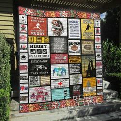 Rugby Quilt Blanket Ver 6  Quilt and Home Decor