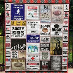 Rugby Quilt Blanket Ver 7  Quilt and Home Decor