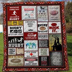 Rugby Quilt Blanket Ver 8  Quilt and Home Decor