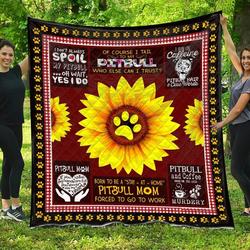 Run On Caffeine Pitbull Mom Quilt Blanket Dhc1402913Td and Home Decor