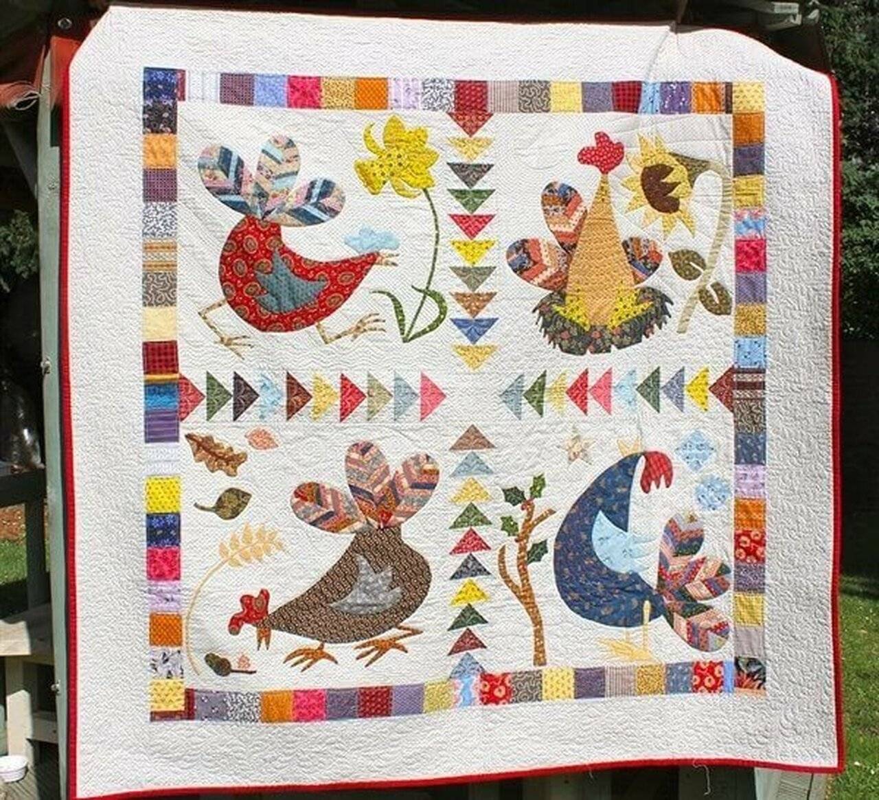 Running Chicken Clm240647 Quilt Blanket and Home Decor