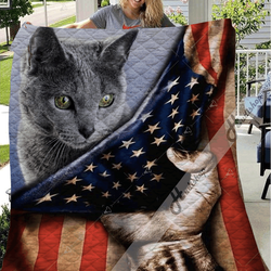 Rusian Blue Cat Ta 03012020 Awesome LKI221 3D Customized Quilt Hip and Home Decor