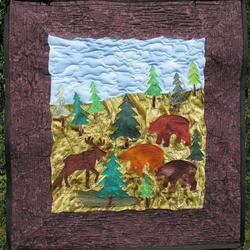 Rustic Moose And Bear Quilt Tdhye and Home Decor