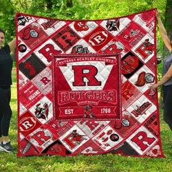 Rutgers Scarlet Knights Rsk Quilt Blanket and Home Decor