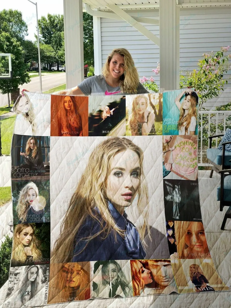 Sabrina Carpenter Quilt Blanket and Home Decor