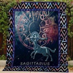 Sagittarius Horoscope Quilt Blanket Great Customized Blanket Gifts For Birthday Christmas Thanksgiving and Home Decor