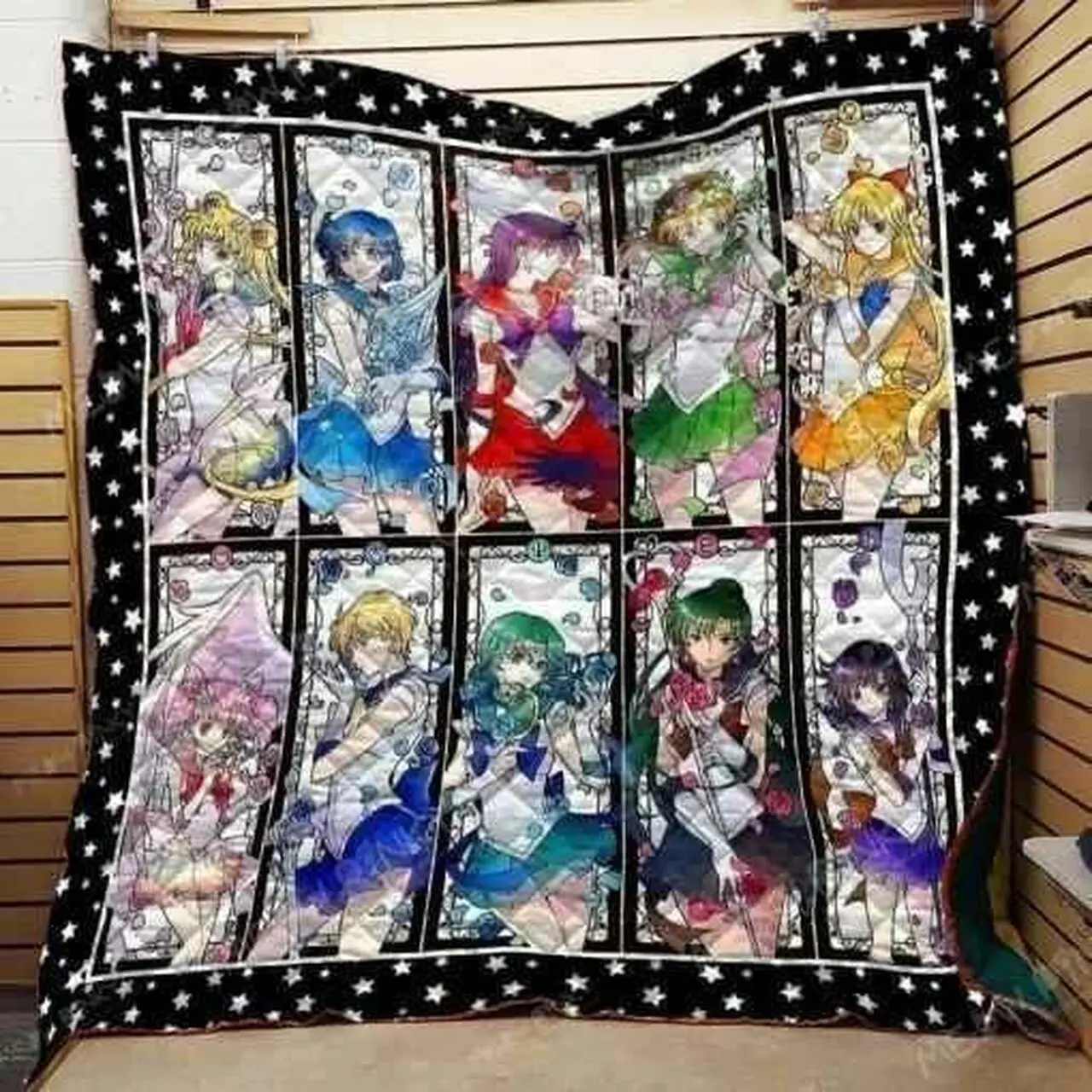Sailor Moon Sailors Star Border Blanket Th0907 Quilt and Home Decor